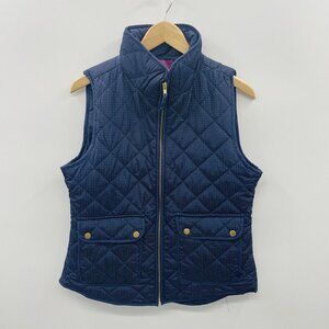 The Savile Row Co London Womens‎ Size Medium Polka Dot Puffer Vest in Blue